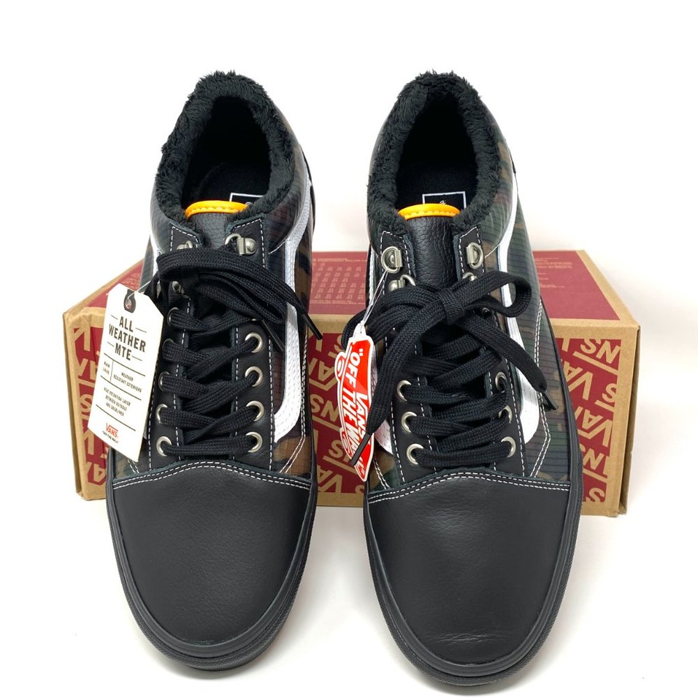 VANS Old Skool MTE Men's Leather Black Green Camo Khaki Size 11.5 VN0A348F2TI - Picture 6 of 10